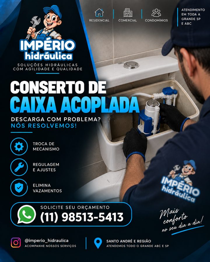 Conserto de caixa acoplada em Santo André