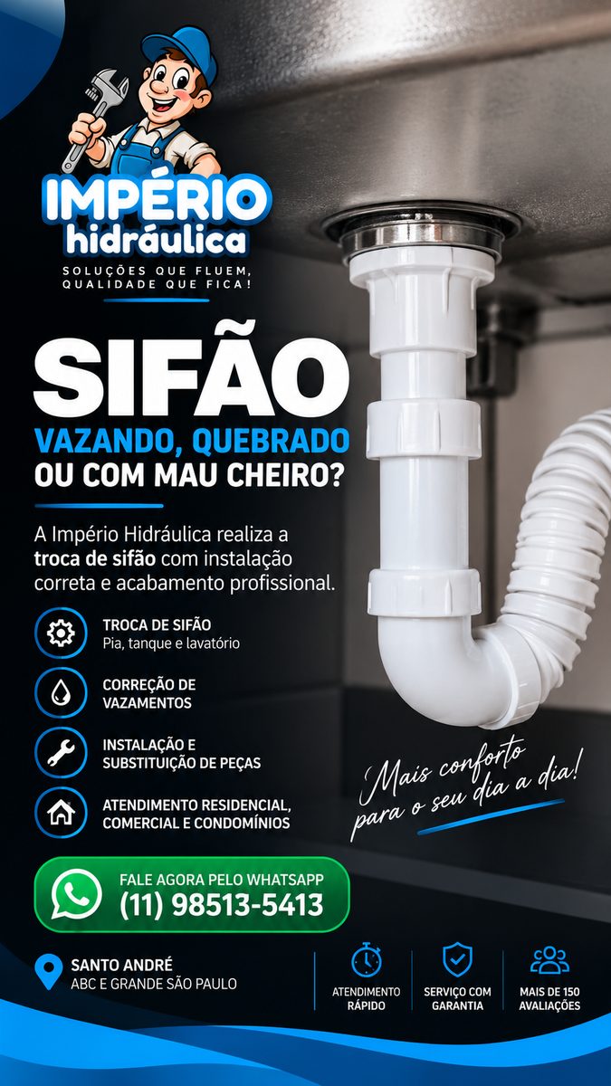 Troca de sifão em Santo André