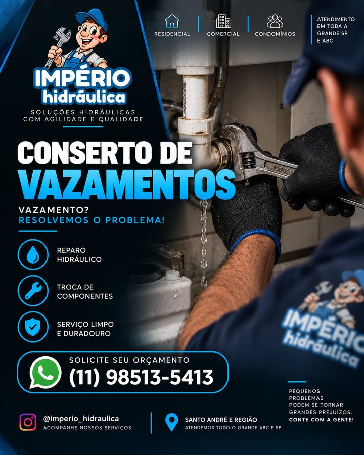 Encanador realizando conserto hidráulico